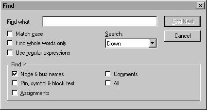 Find dialog box