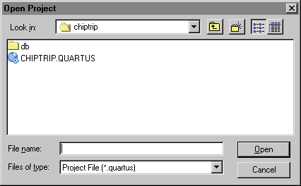 Open Project dialog box